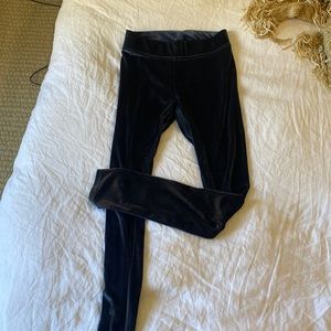 Blue velvet leggings